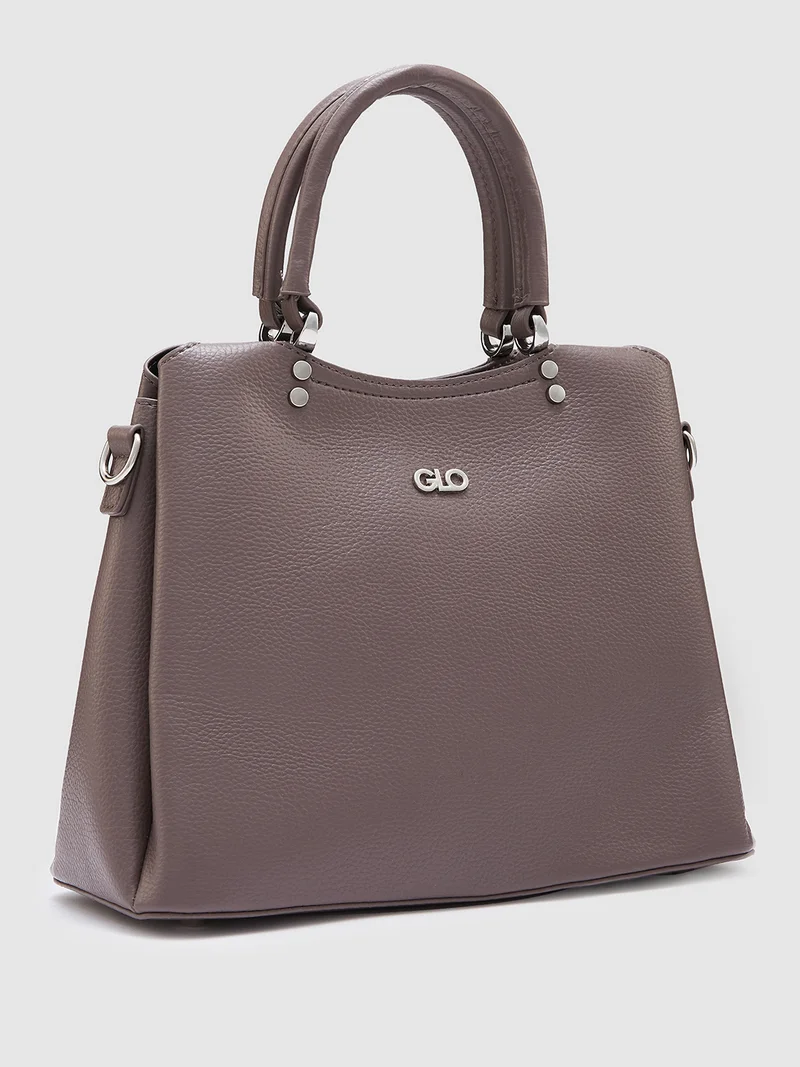 globus  Globus Women Dark Grey Textured Casual Handheld Bag  | Best Price UAE